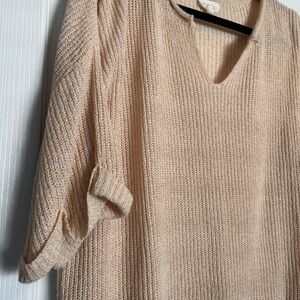 BiBi Cream Textured Knit Top